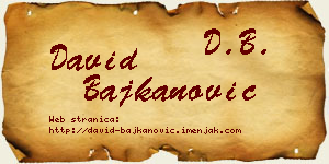 David Bajkanović vizit kartica